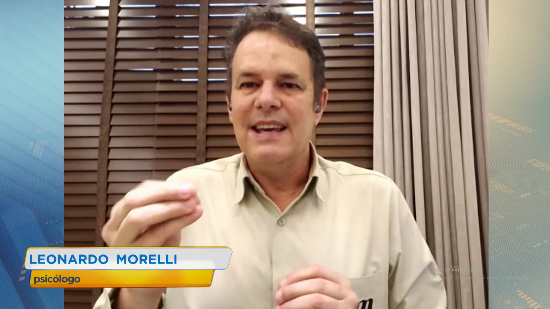 Psicólogo Leonardo Morelli em entrevista para a TV Record.